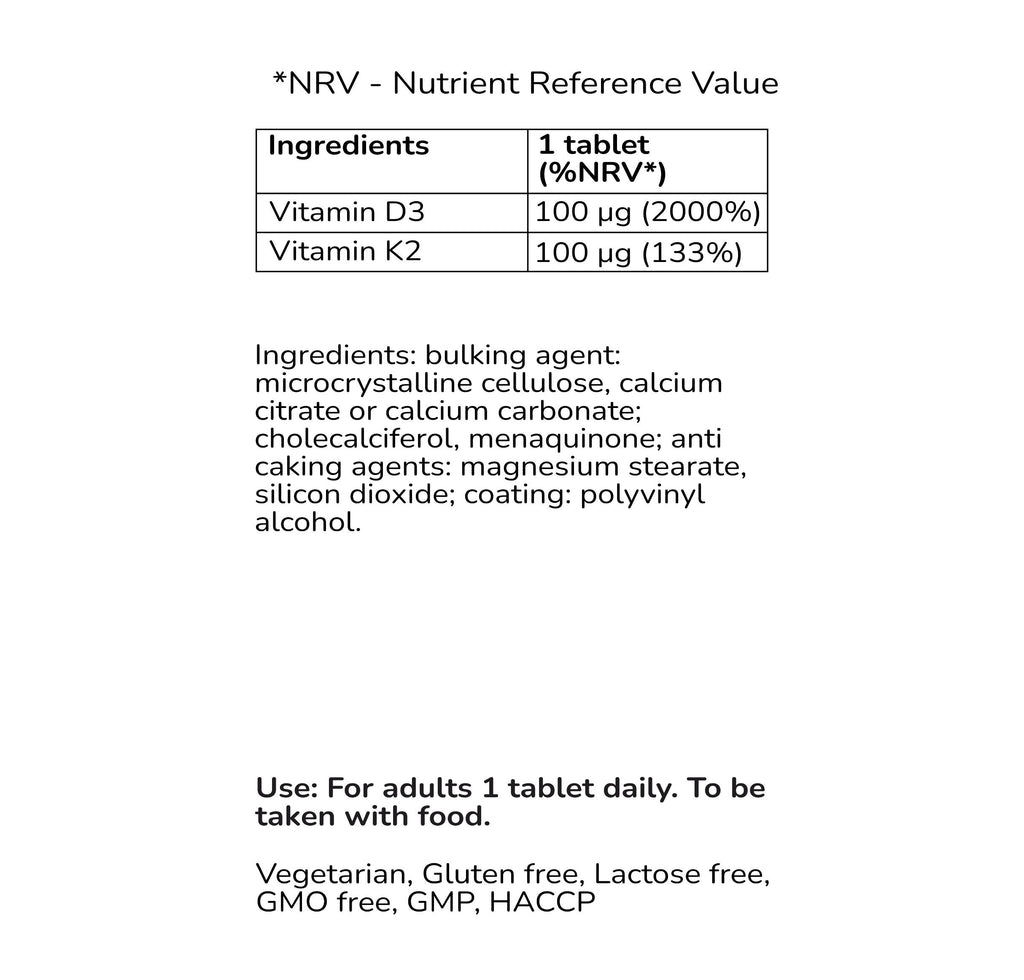 Vitamin D3 4000IU + Vitamin K2 100mcg